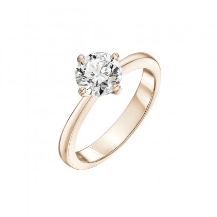Prsten z růžového zlata s diamantem Charm