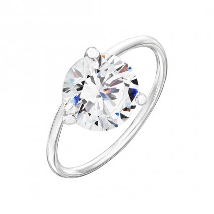Prsten z bílého zlata s diamantem Shining Star V.