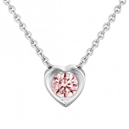 Přívěsek Pure Love z bílého zlata s růžovým diamantem (0,24 ct)