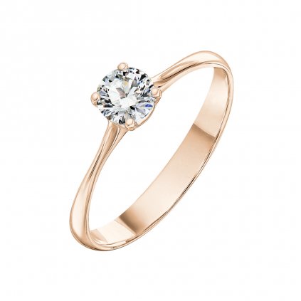 Prsten z růžového zlata s diamantem Atea