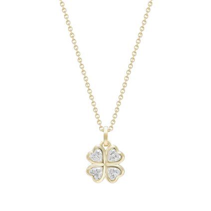 Přívěsek ze žlutého zlata s diamanty Lucky Hearts