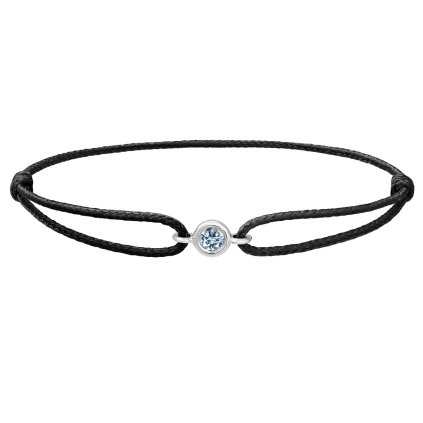 Provázkový náramek Sweetie Grandi z bílého zlata s modrým diamantem