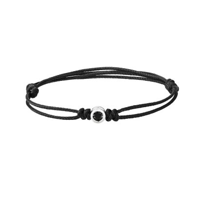 Pánský náramek Round z bílého zlata s černým diamantem