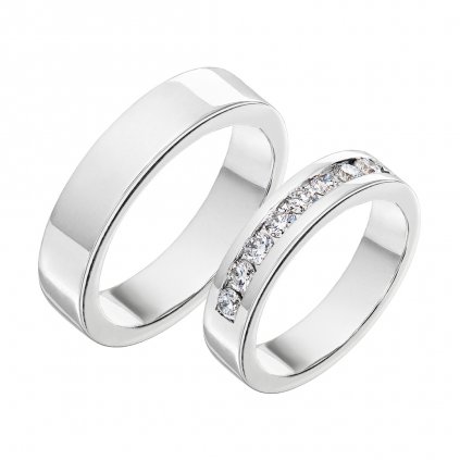 Snubní prsteny z bílého zlata s lab-grown diamanty Infinity