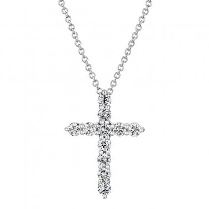 Přívěsek z bílého zlata s diamanty Brilliant Cross