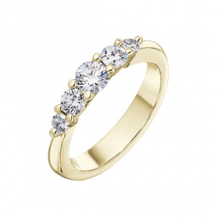 Prsten ze žlutého zlata s lab-grown diamanty Pure Line 5