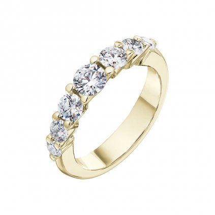 Prsten ze žlutého zlata s lab-grown diamanty Pure Line 7