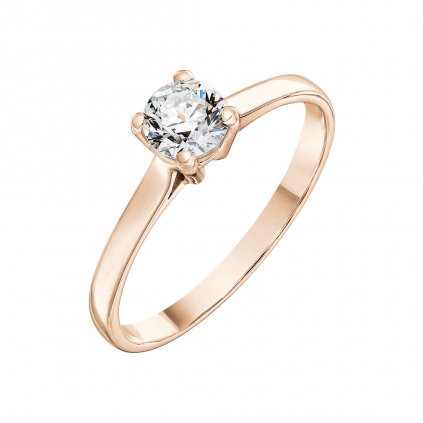 Prsten z růžového zlata s diamantem Grace