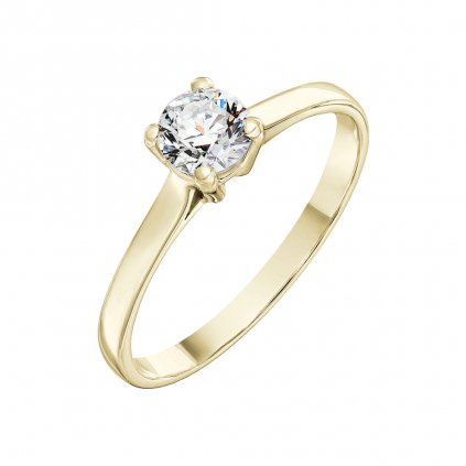 Prsten ze žlutého zlata s diamantem Grace