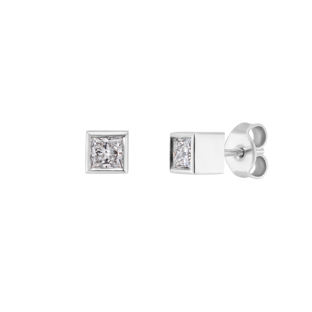 Tiami Náušnice s diamanty The Cube medium Barva zlata: Bílé zlato