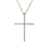 Přívěsek z růžového zlata s lab-grown diamanty Pure Cross, medium