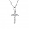 Přívěsek z bílého zlata s diamanty Little Cross