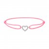 Provázkový náramek Little Heart z bílého zlata s lab-grown diamanty