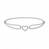 Provázkový náramek Little Heart z růžového zlata s diamanty