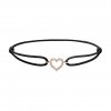 Provázkový náramek Little Heart z růžového zlata s diamanty
