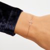 Náramek z růžového zlata s diamanty Little Cross