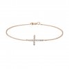 Náramek z růžového zlata s diamanty Little Cross