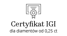 Certyfikat IGI dla diamentów od 0,25 ct