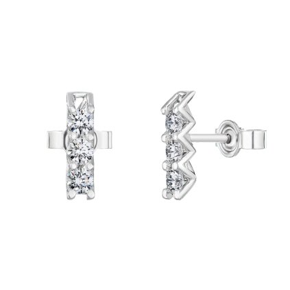 Náušnice z bílého zlata s lab-grown diamanty Pure Line 3  