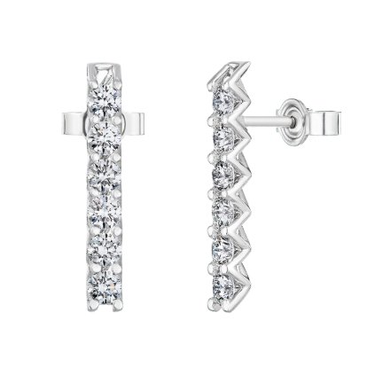 Náušnice z bílého zlata s lab-grown diamanty Pure Line 6