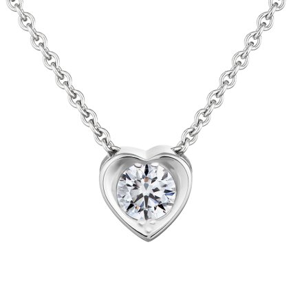 Přívěsek z bílého zlata s lab-grown diamanty Pure Love