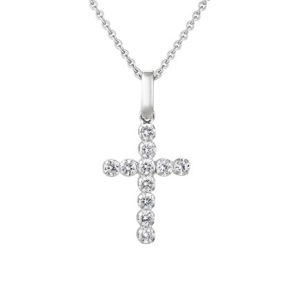 Přívěsek z bílého zlata s lab-grown diamanty Brilliant Cross 