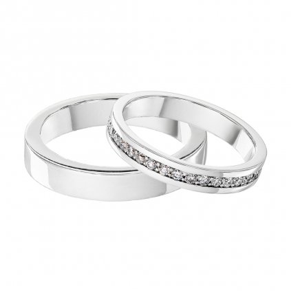 Snubní prsteny z bílého zlata s lab-grown diamanty Elegance