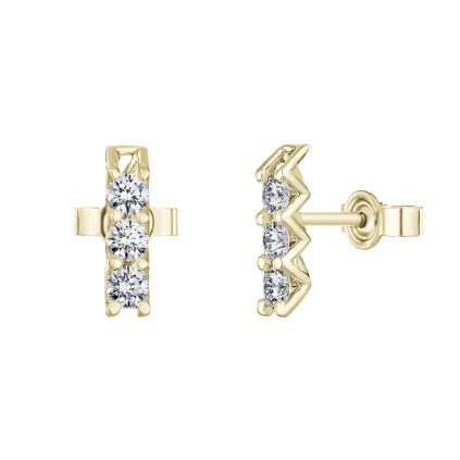 Náušnice ze žlutého zlata s lab-grown diamanty Pure Line 3