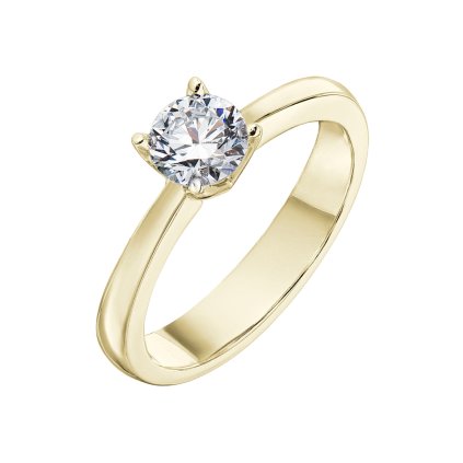 Prsten ze žlutého zlata s lab-grown diamantem Pure Line One