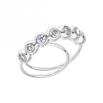 Prsten z bílého zlata s lab-grown diamanty COOOLATE 7