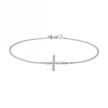 Náramek z bílého zlata s lab-grown diamanty Little CrossBrilliance 3