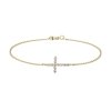 Náramek ze žlutého zlata s lab-grown diamanty Little Cross