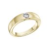 Prsten ze žlutého zlata s lab-grown diamantem Levitation