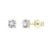 Náušnice ze žlutého zlata s lab-grown diamanty Magic Cube