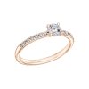 Prsten z růžového zlata s lab-grown diamanty Princess
