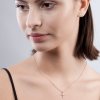 Přívěsek z bílého zlata s lab-grown diamanty Little Cross