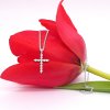 Přívěsek z bílého zlata s lab-grown diamanty Little Cross