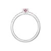 Prsten z bílého zlata s růžovým diamantem Princess