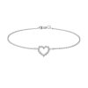 Náramek z bílého zlata Little Heart s lab-grown diamanty