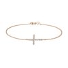 Náramek z růžového zlata s diamanty Little Cross