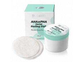 Peelingové tampony na obličej s obsahem kyselin AHA a PHA, 50 ks