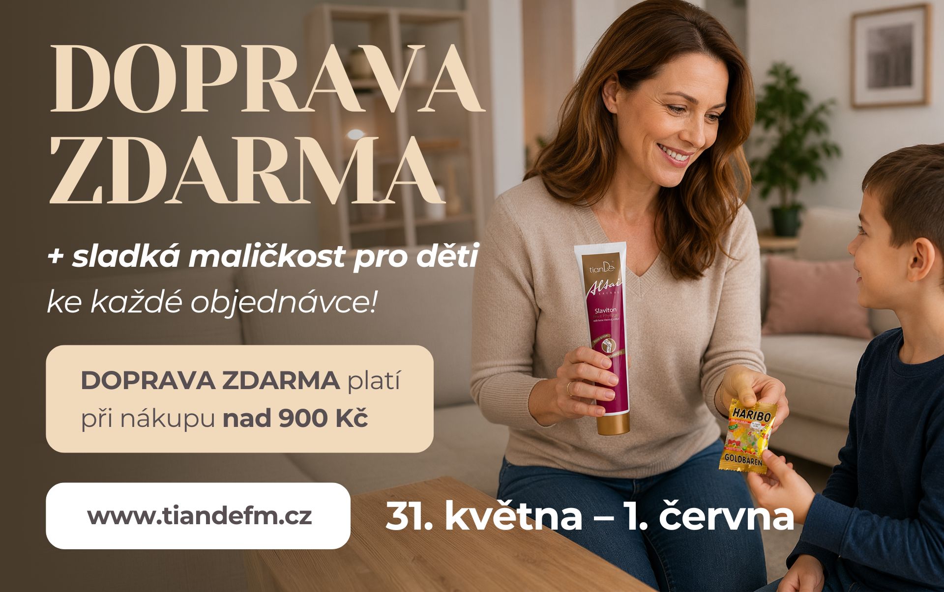 DOPRAVA ZDARMA a dárek pro děti v podobě bonbónů