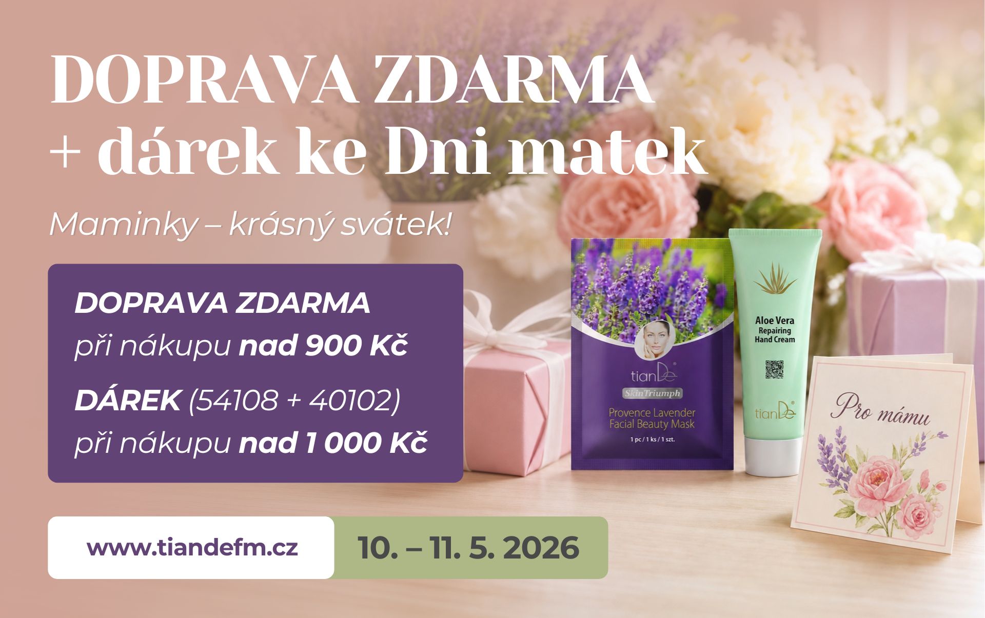 Den matek s DOPRAVOU ZDARMA a dárkem jako bonus!