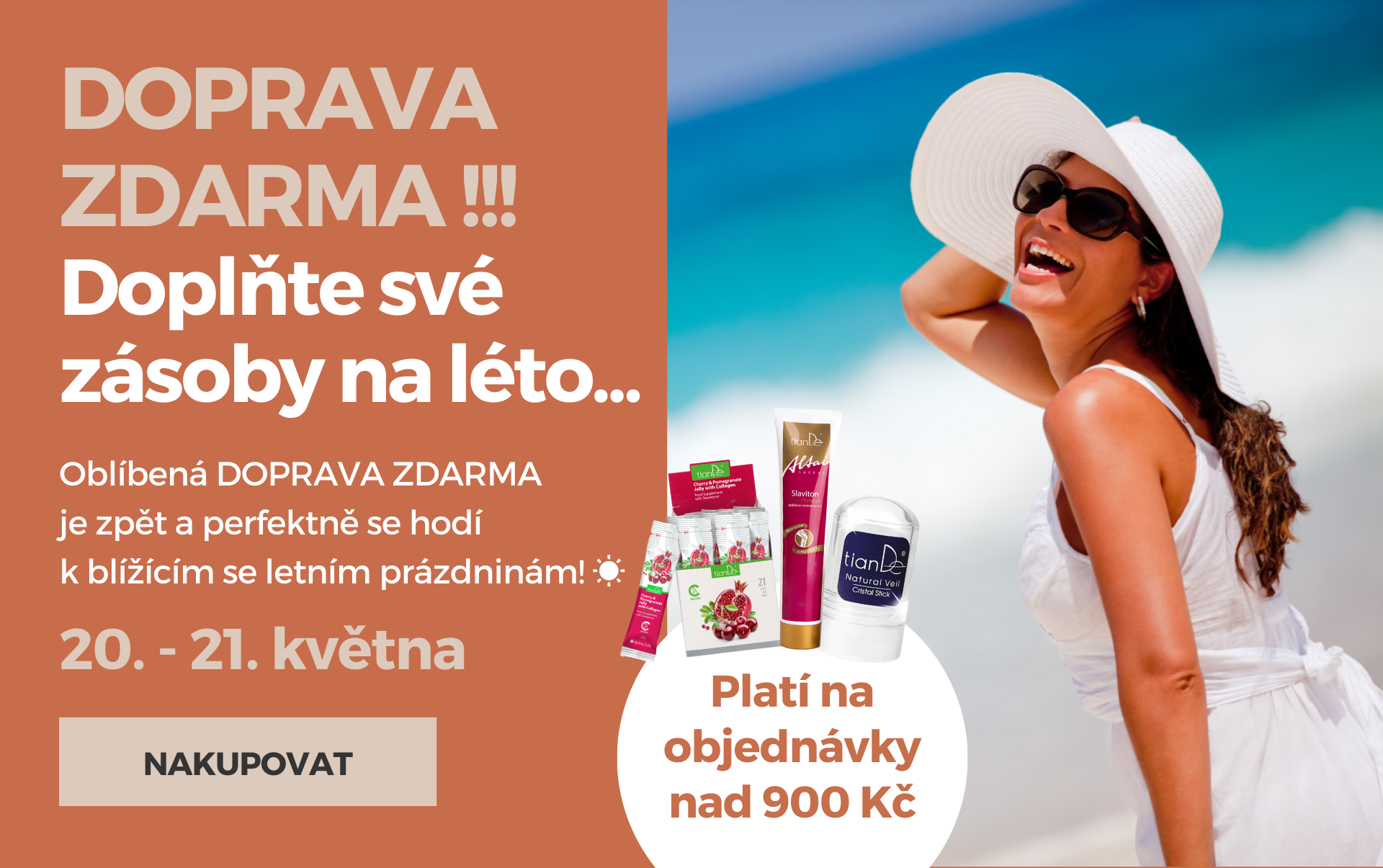 DOPRAVA ZDARMA. Holá, holá – léto volá! ☀️