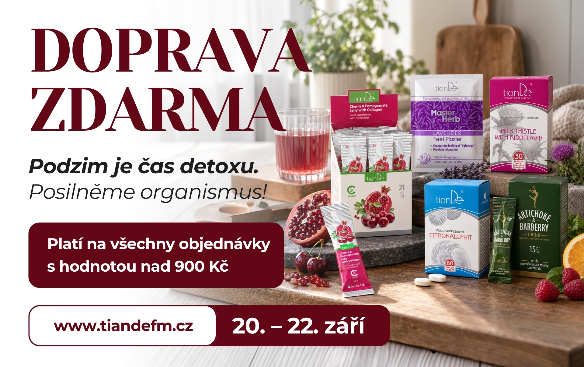 Podzim je čas detoxu a DOPRAVY ZDARMA