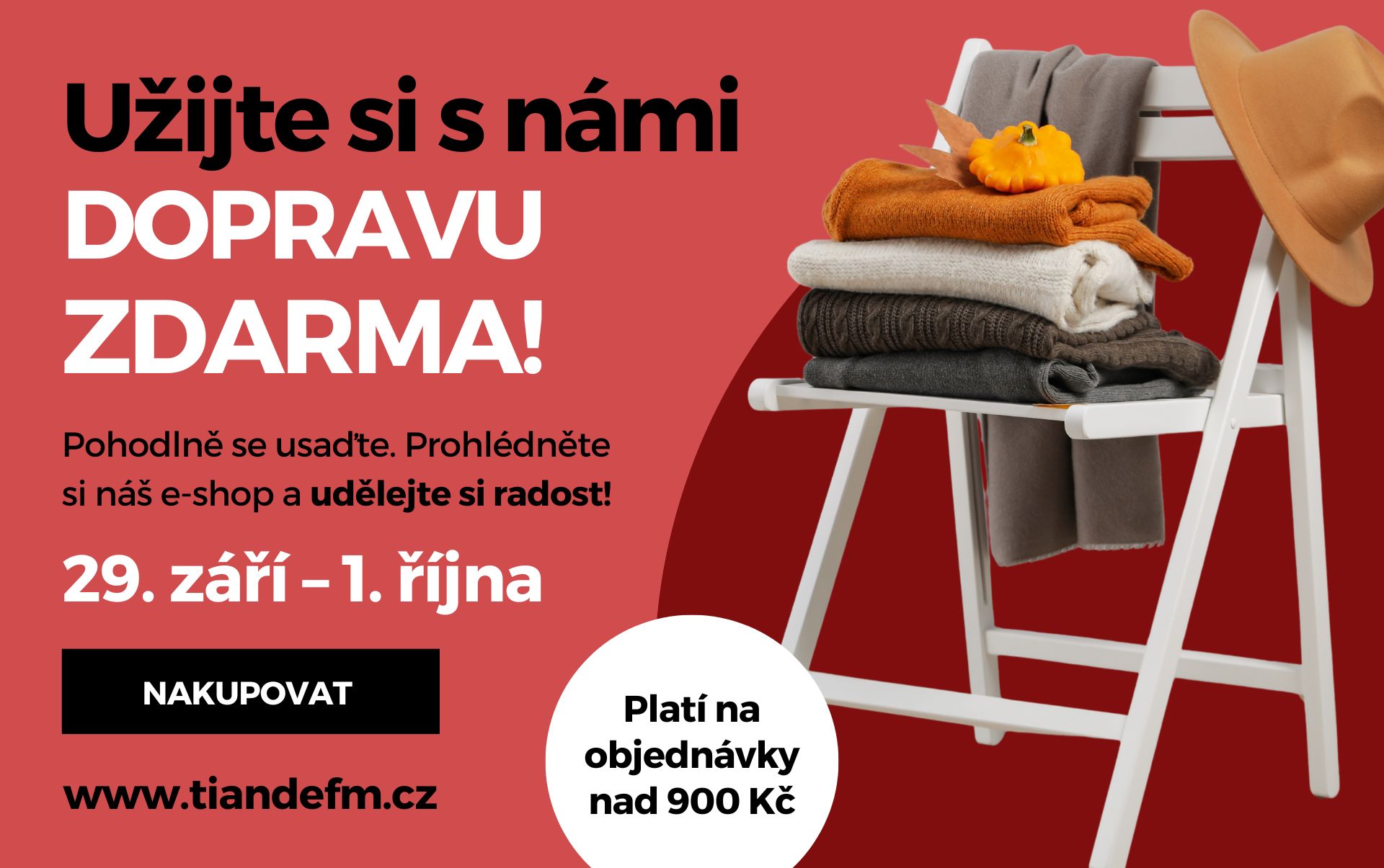 Užijte si s námi DOPRAVU ZDARMA