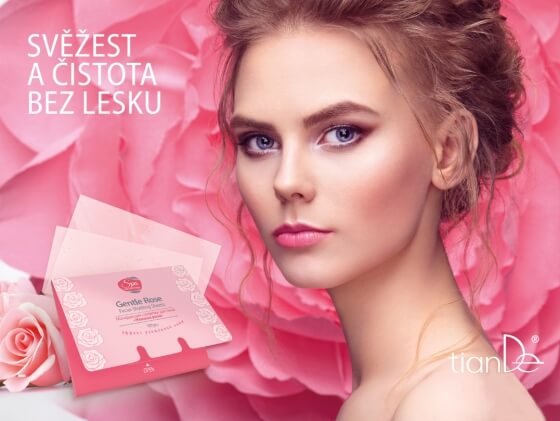 Pleťové matující papírky Něžná růže (Prezentace)