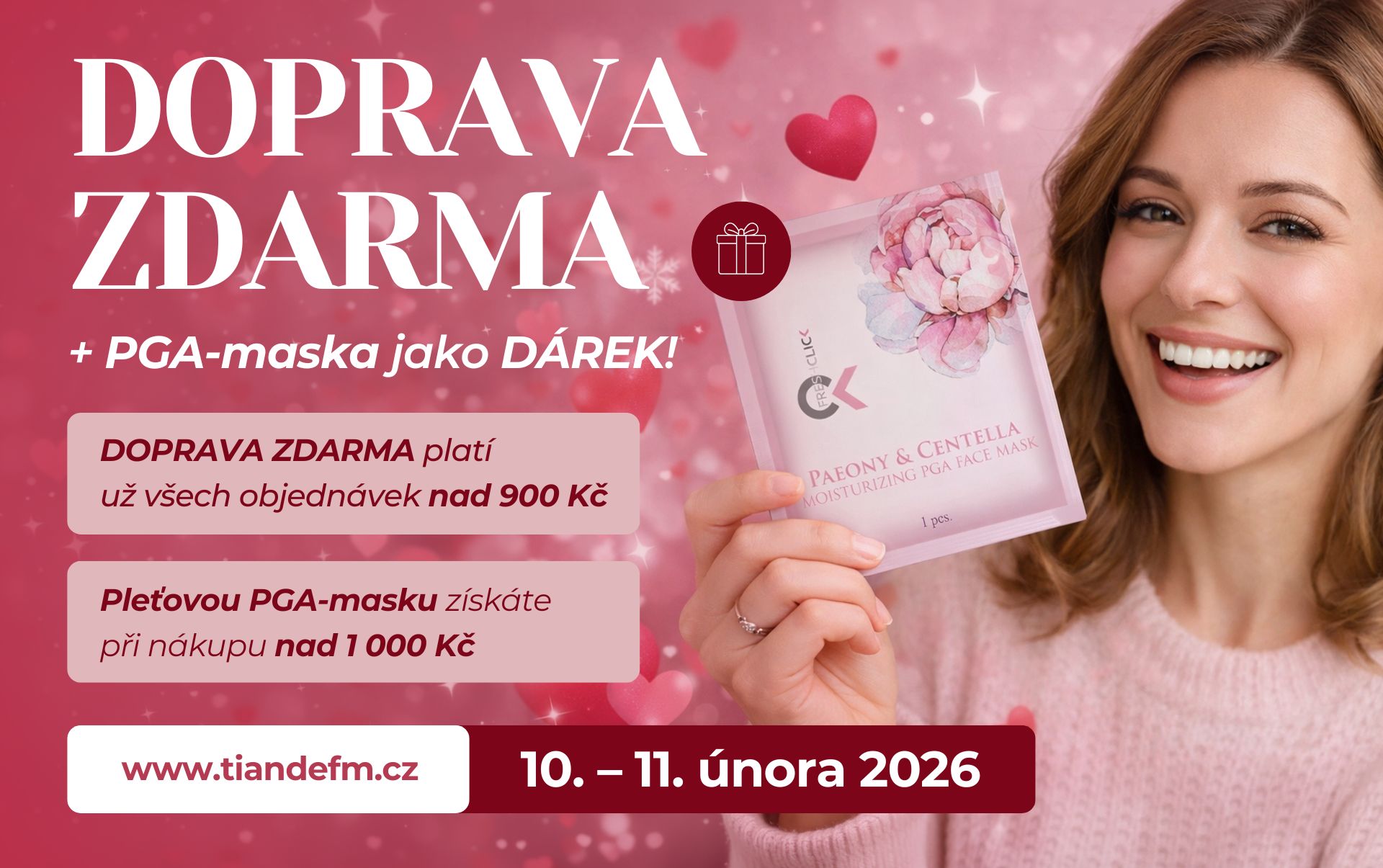 Valentýn s DOPRAVOU ZDARMA a DÁRKEM!