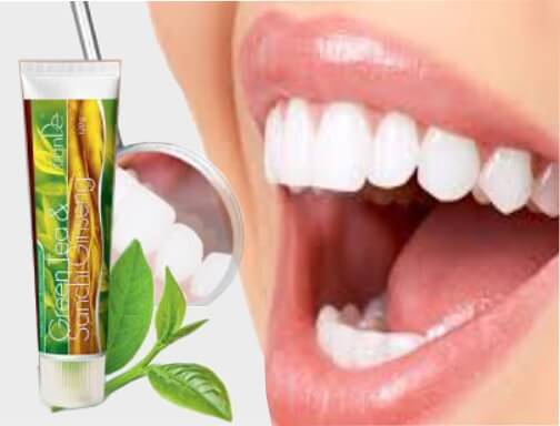 Zubní pasta s zeleným čajem a ženšenem Sanchi (Prezentace)