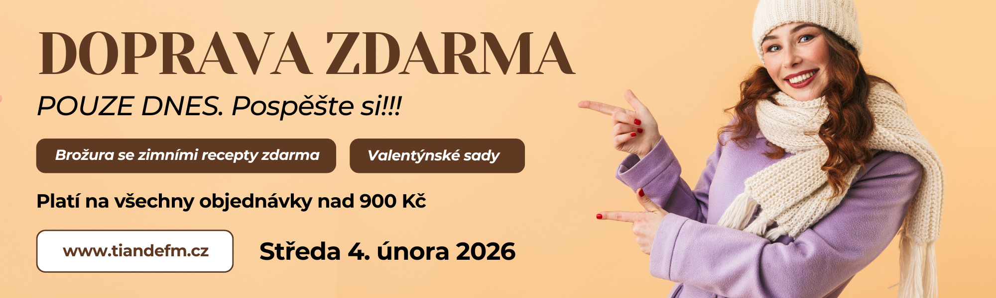 Doprava zdarma platí pouze DNES!